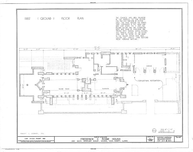 Robie House - imagem de Library of the CongressRobie House - imagem de Library of the Congress