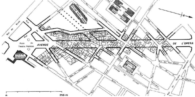 Detalhe da intervenção de Haussmann em Paris